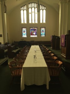 Maundy Thursday/Tenebrae Worship, 7:30 p.m. Tonight we sit at Christ's table to be fed by one another and listen to the passion narrative.