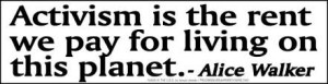 Activism bumper sticker