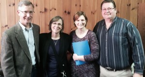 Welcome our newest members: (from left) Dawson and Cynthia Hancock and Carmen and Kirk Howard. They joined Sunday by transfer of letter. The session will meet again Sunday after worship to receive new members, as usual on the first Sunday of the month. 