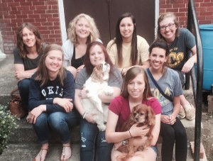 Farewell and Godspeed to the students of University of Central Oklahoma, who stayed at Caldwell  this week while building a Habitat House on spring break. (Church dogs Annie and Oakley decided to stay in Charlotte.)